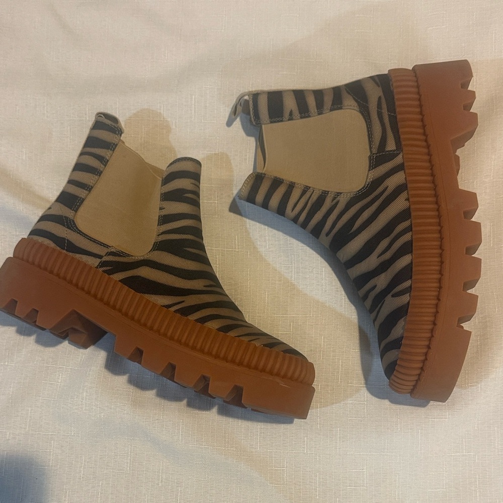 Zebra Print Ankle Boots
